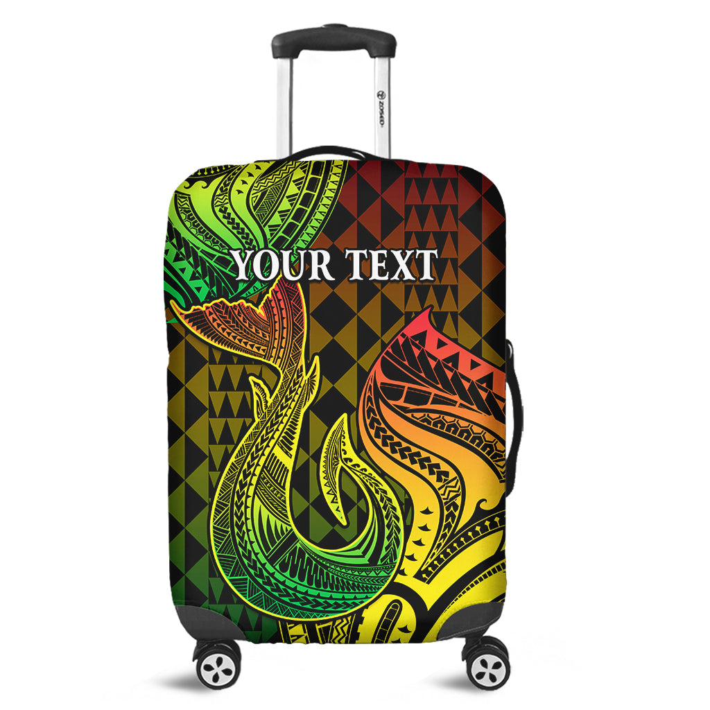 (Custom Personalised) Hawaii Luggage Cover Kakau Polynesia Hawaiian Fish Hook Ver.09 LT14 Reggae - Polynesian Pride