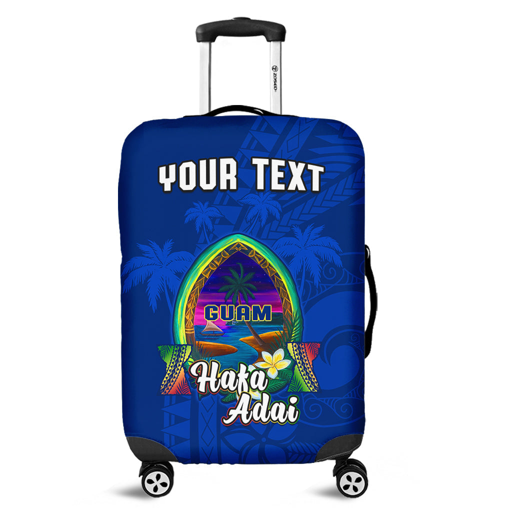 Guam Lugagge Cover Hafa Adai Latte Stone Proud Chamorro LT14 Blue - Polynesian Pride