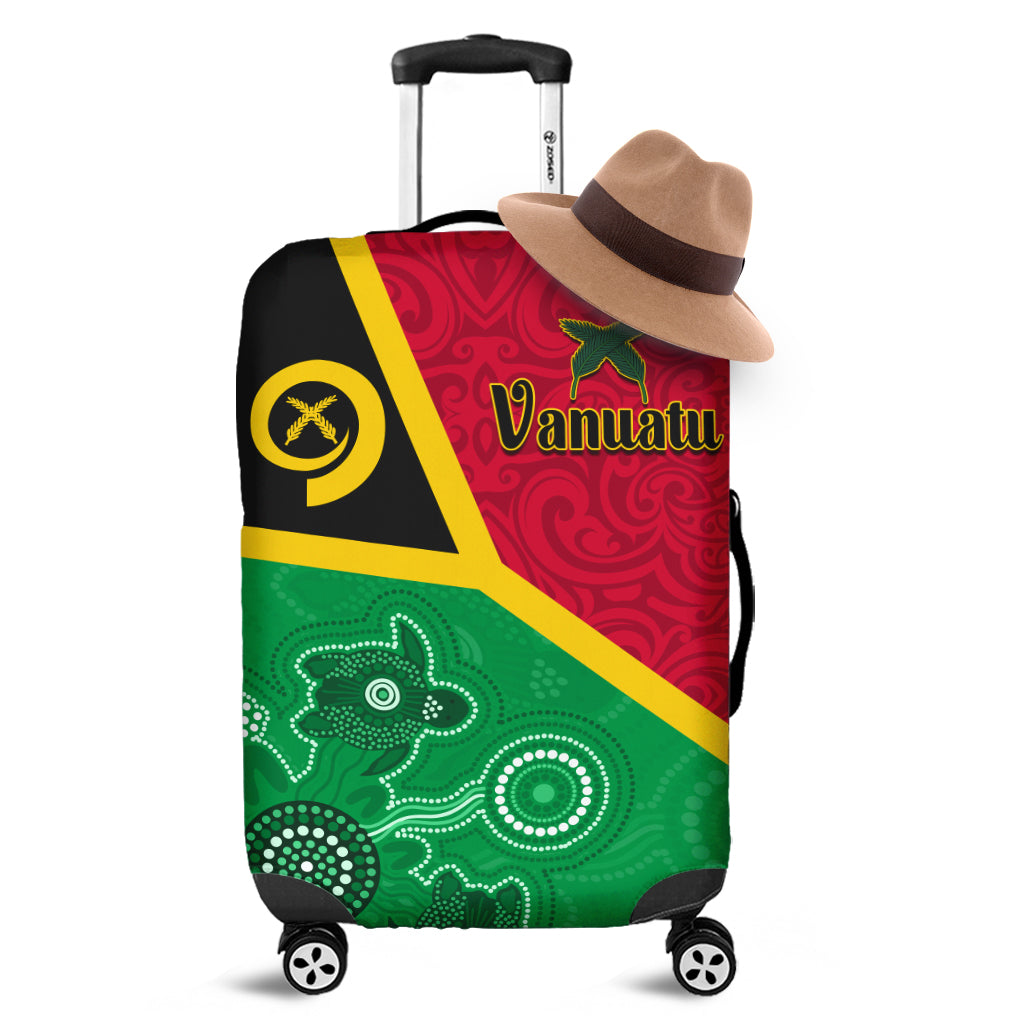 Vanuatu Luggage Covers Aboriginal Turtle Mix Sand Drawing LT13 Red - Polynesian Pride