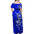 Samoa Off Shoulder Long Dress Be Unique Blue LT13 - Polynesian Pride