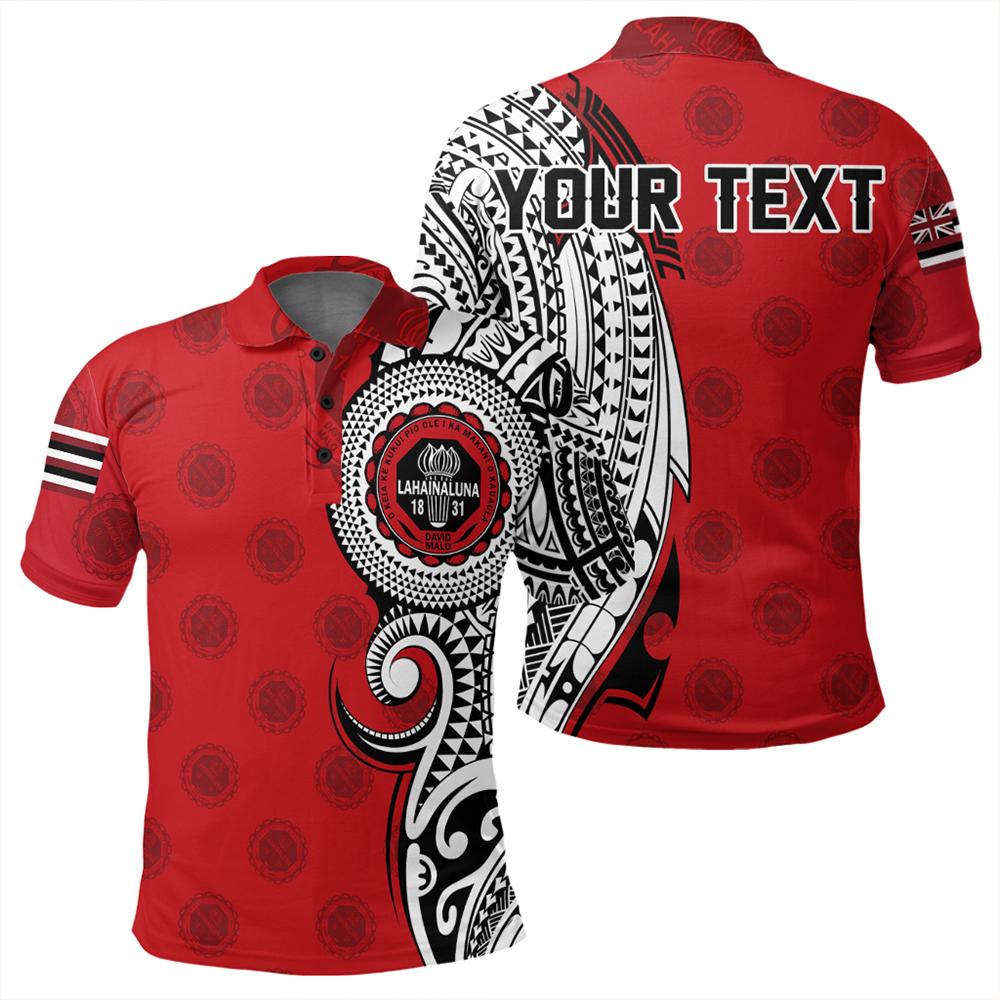 Custom Hawaii Polo Shirt Lahainaluna High Tribal Kakau Polo Shirt Unisex Red - Polynesian Pride