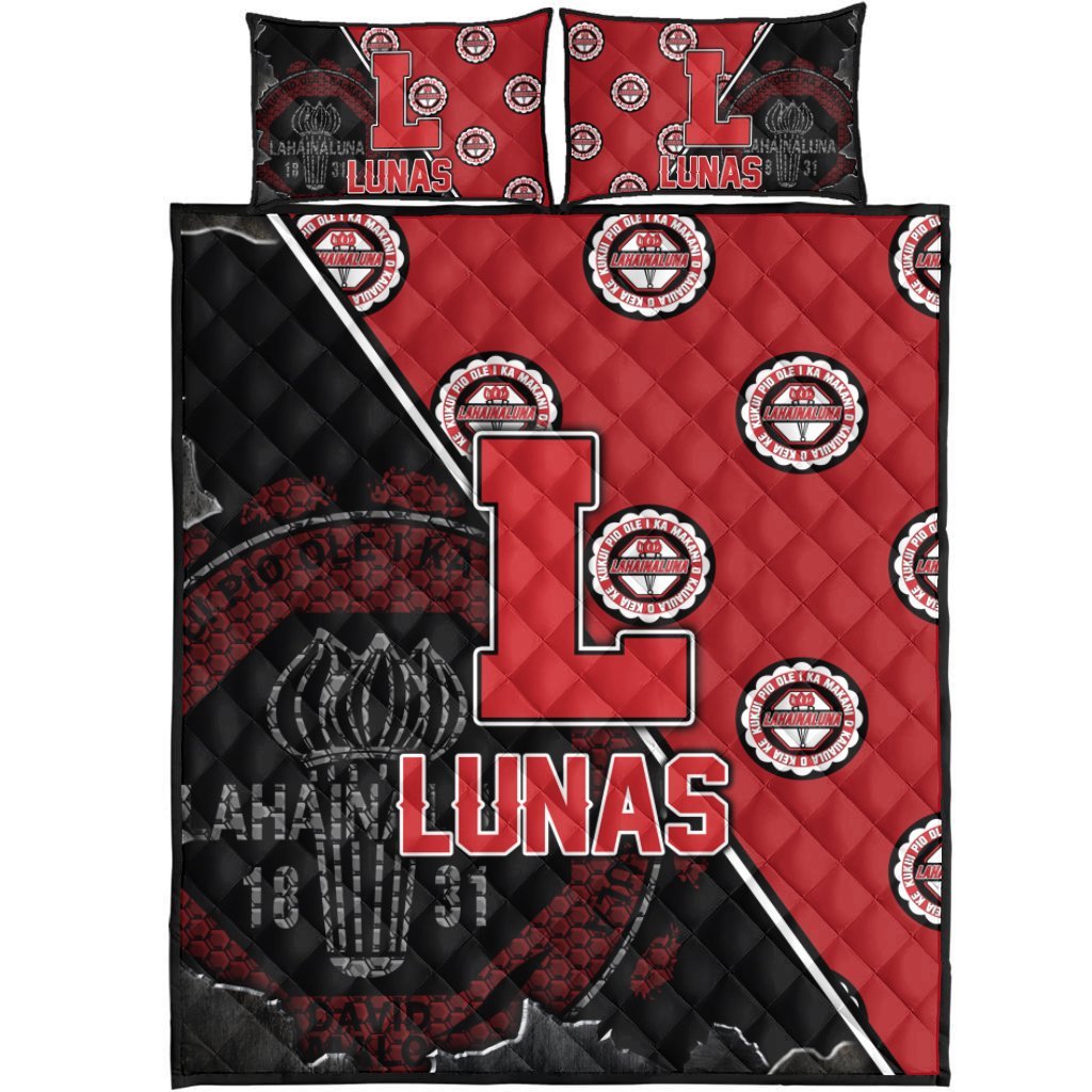 Hawaii Quilt Bed Set - Lahainaluna High Quilt Bed Set - AH Red - Polynesian Pride