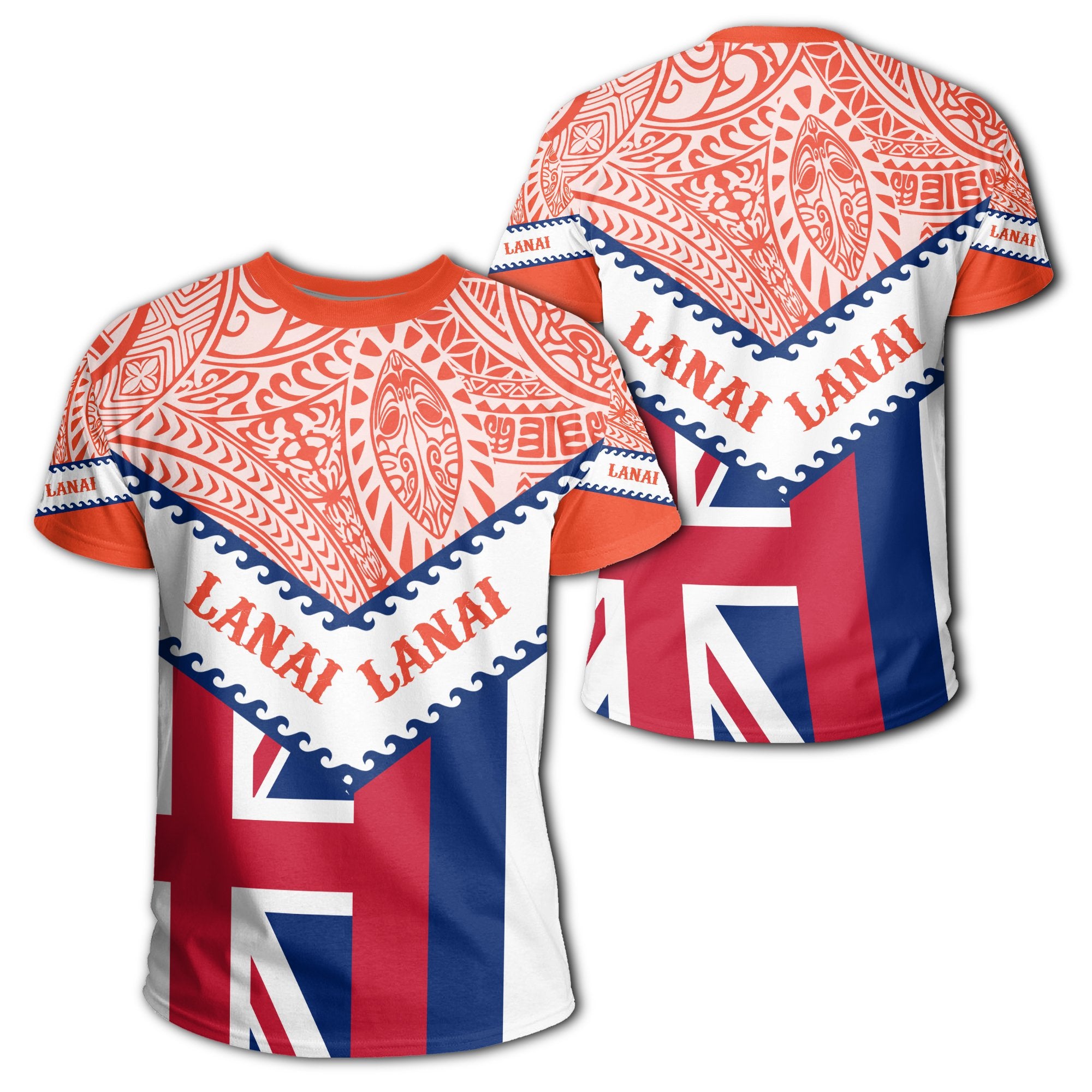 Hawaii Flag Lanai T Shirt Mit Style Unisex Orange - Polynesian Pride