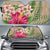 Lauhala Hibiscus Car Sun Shade AH Auto Sun Shade Universal Fit White - Polynesian Pride
