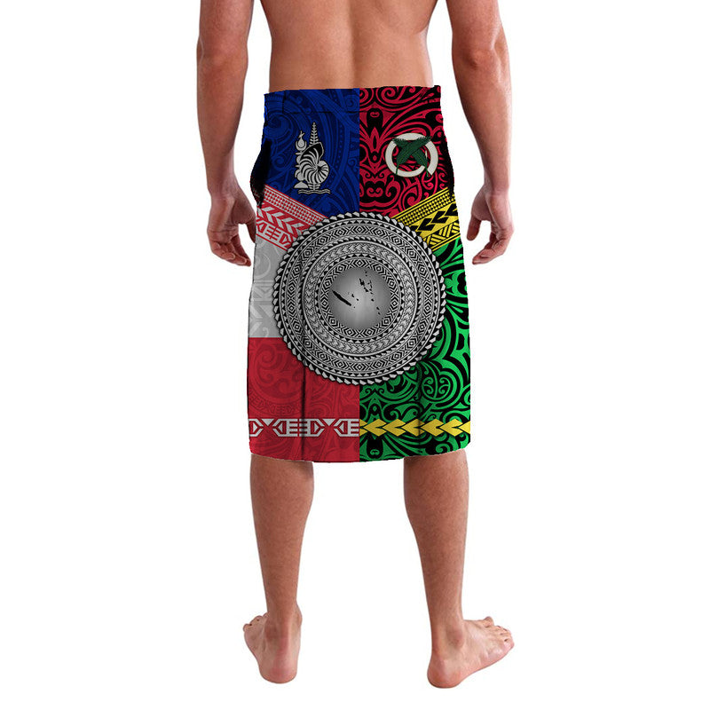 Vanuatu And New Caledonia Flag Style Lavalava Together LT8 - Polynesian Pride