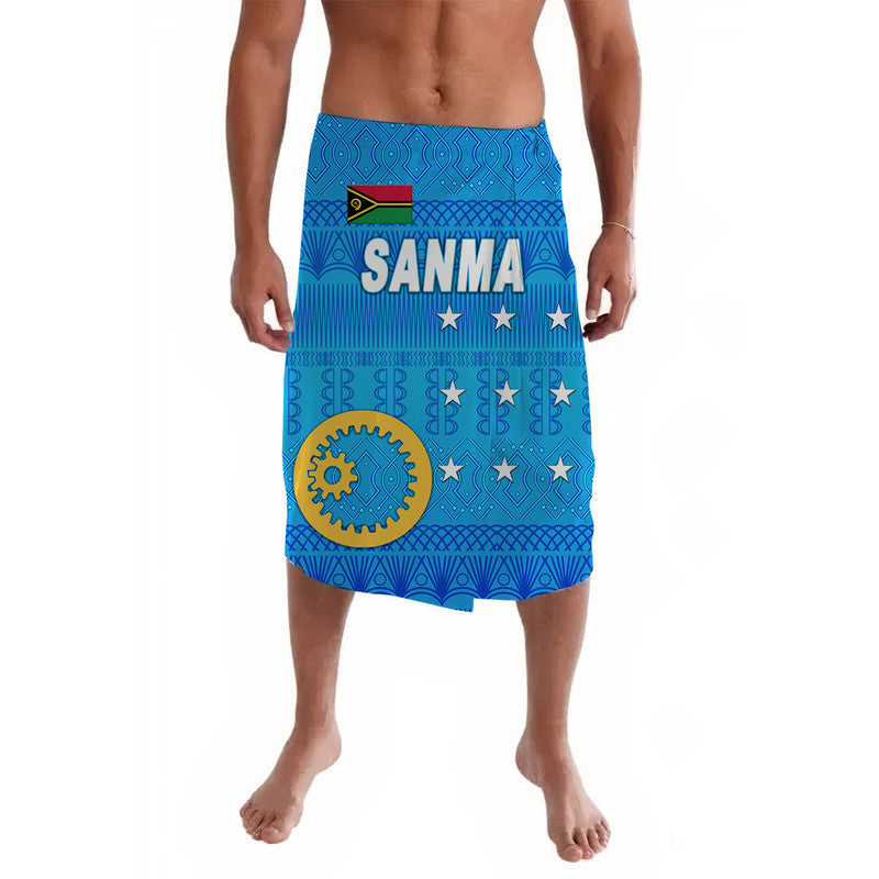 Sanma Province Lavalava Vanuatu Pattern Traditional Style LT8 Blue - Polynesian Pride