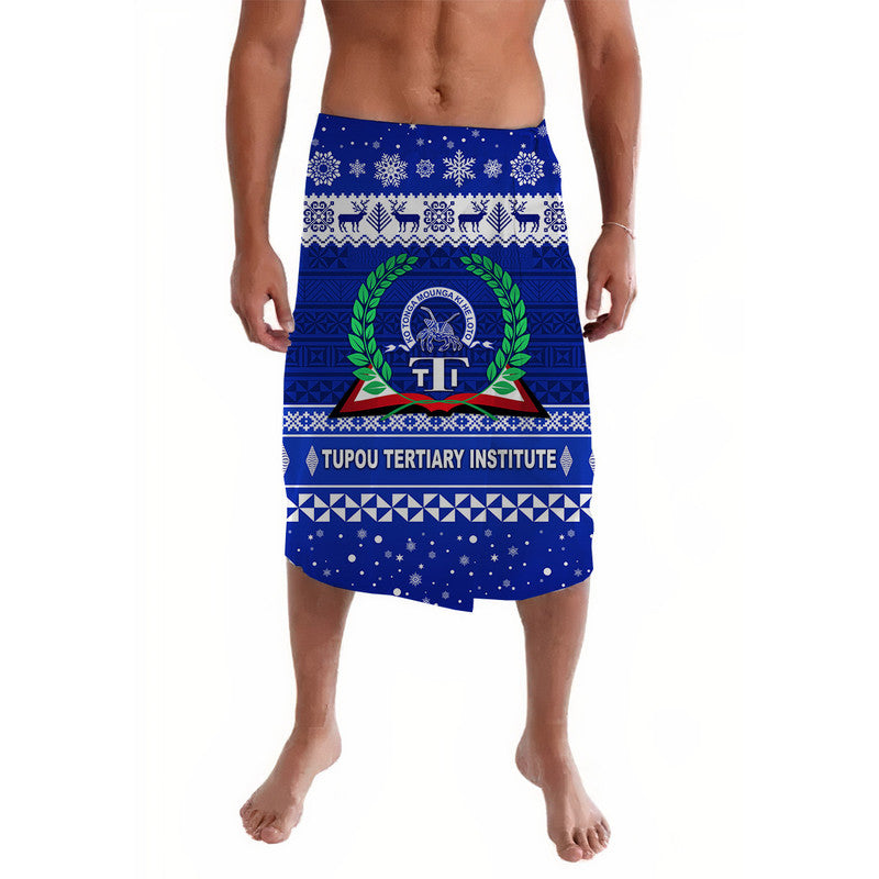 Tonga Tupou Tertiary Institute Christmas Lavalava Simple Style LT8 Blue - Polynesian Pride