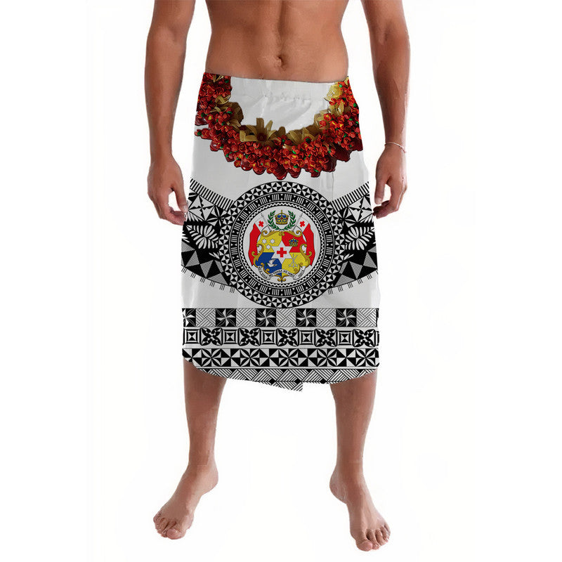 Custom Tonga Lavalava Emancipation Day Tupenu Independence Day Fancy Kahoa Heilala Flower White Black LT8 White - Polynesian Pride