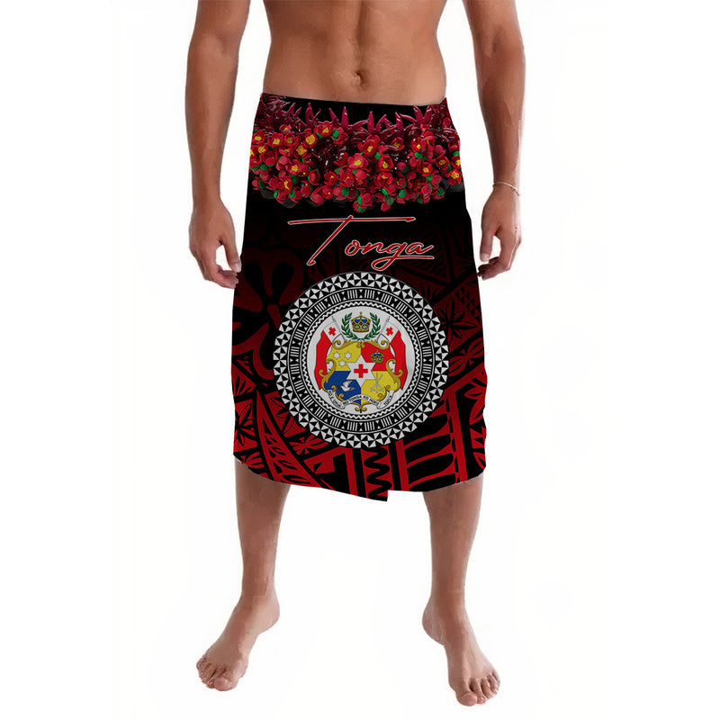 Custom Tonga Lavalava Emancipation Day Tupenu Independence Day Unique Kahoa Heilala Flower Black LT8 Black - Polynesian Pride