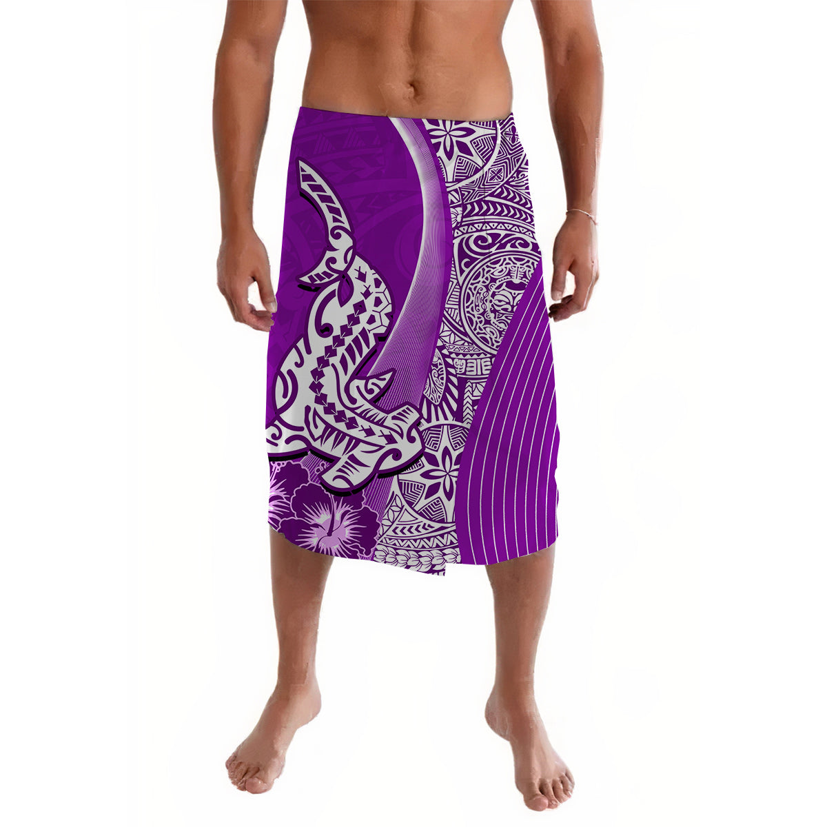 Hawaiian Shark Polynesian Lavalava Vibe Purple Style LT6 Lavalava Purple - Polynesian Pride