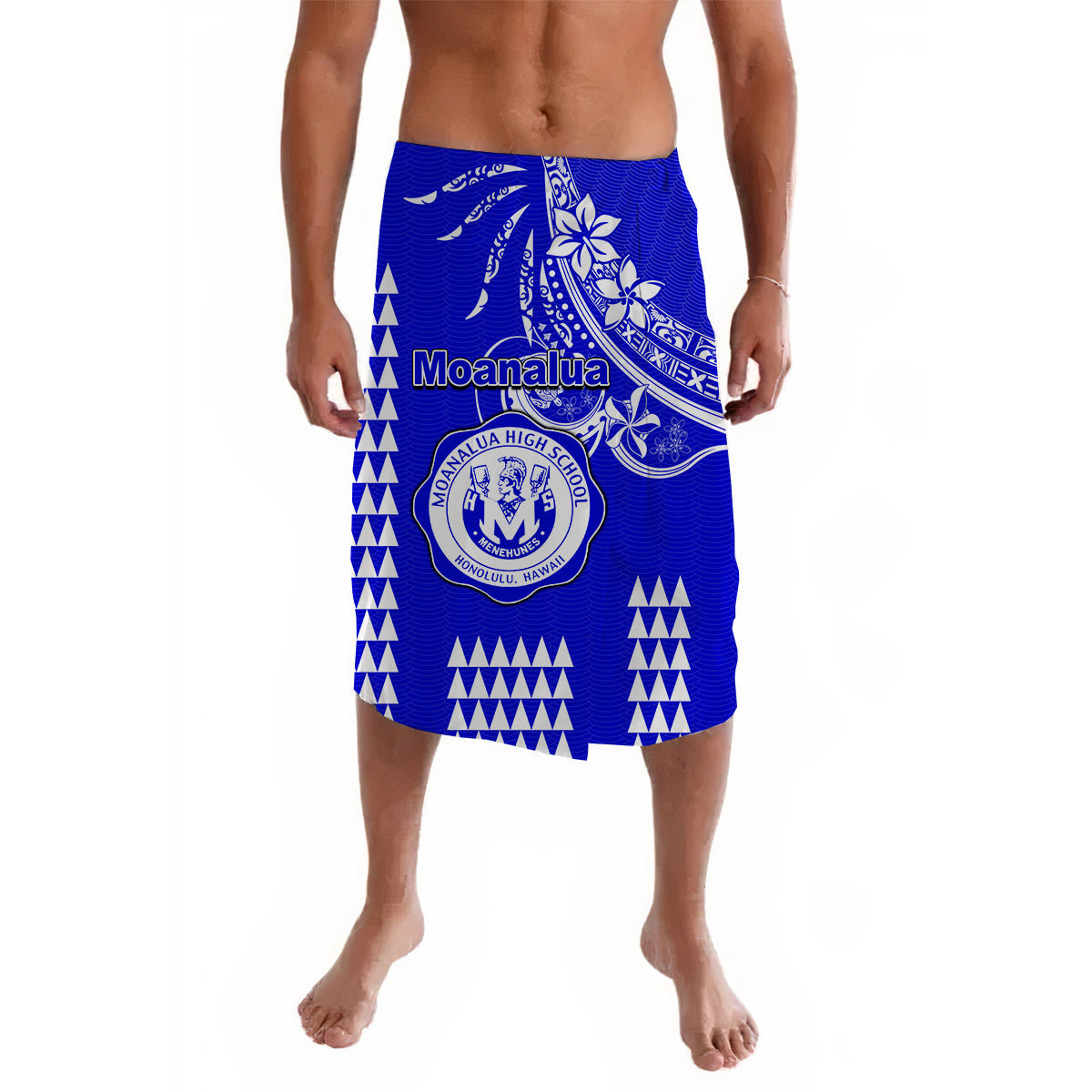 Hawaii High School Moanalua Lavalava Mix Kakau LT6 Blue - Polynesian Pride