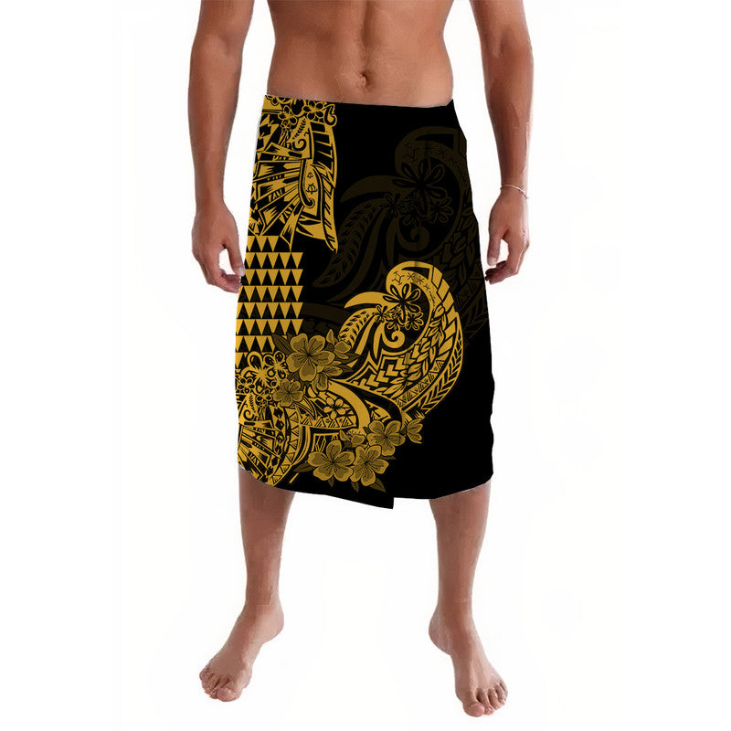 Hawaii Kakau Lavalava Polynesian Floral Tribal Gold Version LT9 Gold - Polynesian Pride