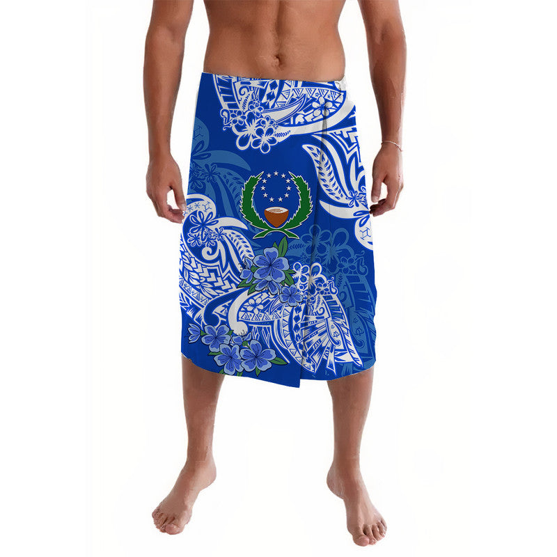 FSM Pohnpei State Lavalava Polynesian Floral Tribal LT9 Blue - Polynesian Pride