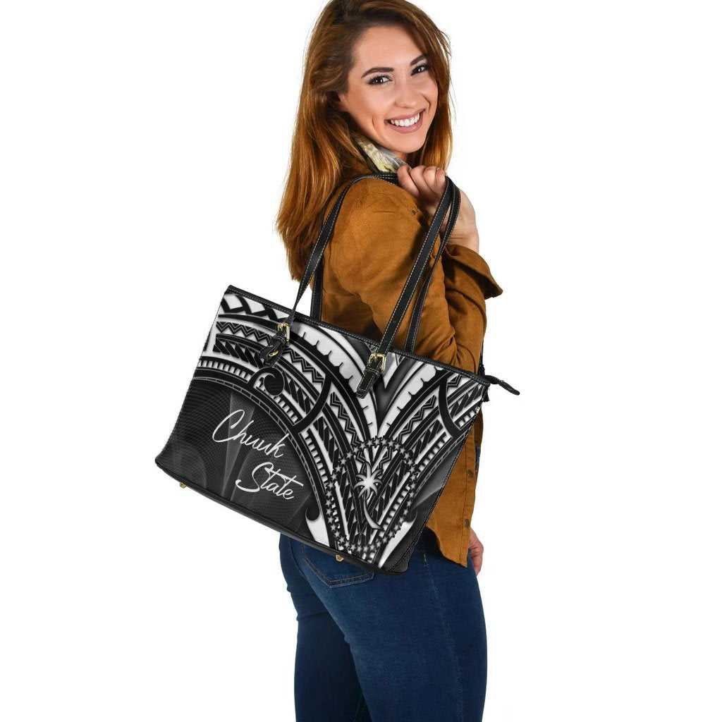 Chuuk State Leather Tote - Cross Style - Polynesian Pride