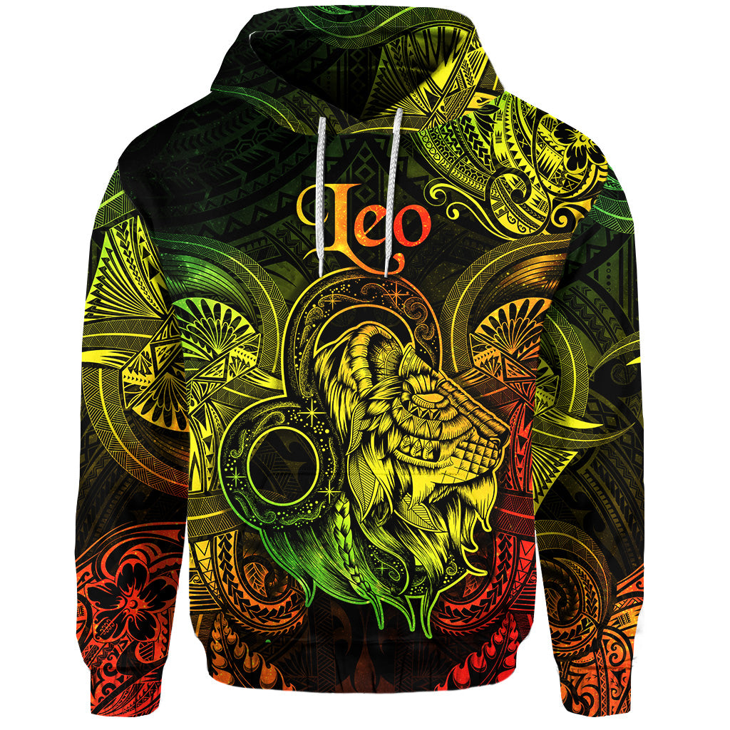 Custom Leo Zodiac Polynesian Hoodie Unique Style Reggae LT8 - Polynesian Pride