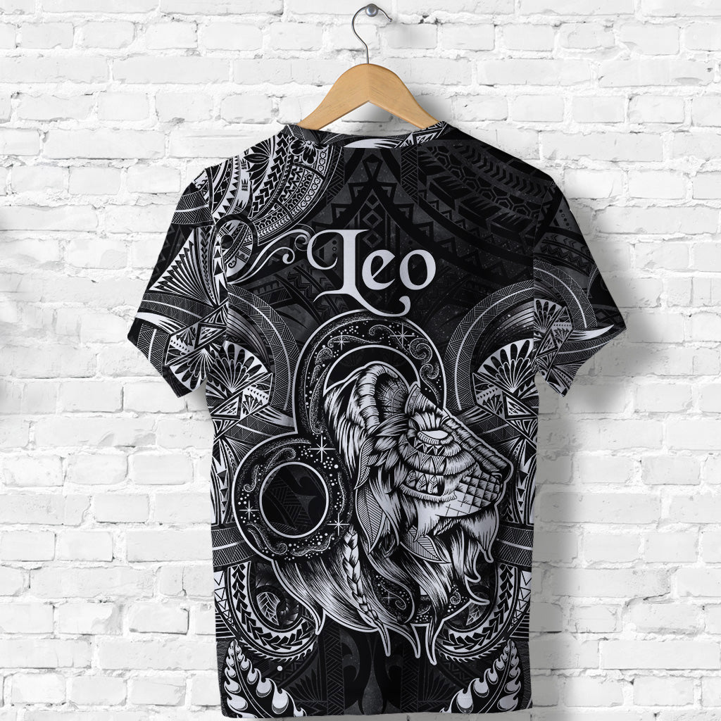 Leo Zodiac Polynesian T Shirt Unique Style Black LT8 - Polynesian Pride