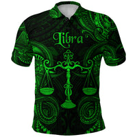 Libra Zodiac Polynesian Polo Shirt Unique Style Green LT8 - Polynesian Pride