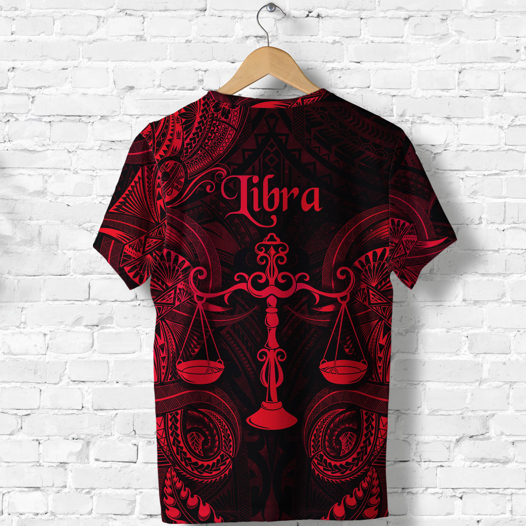 Libra Zodiac Polynesian T Shirt Unique Style Red LT8 - Polynesian Pride