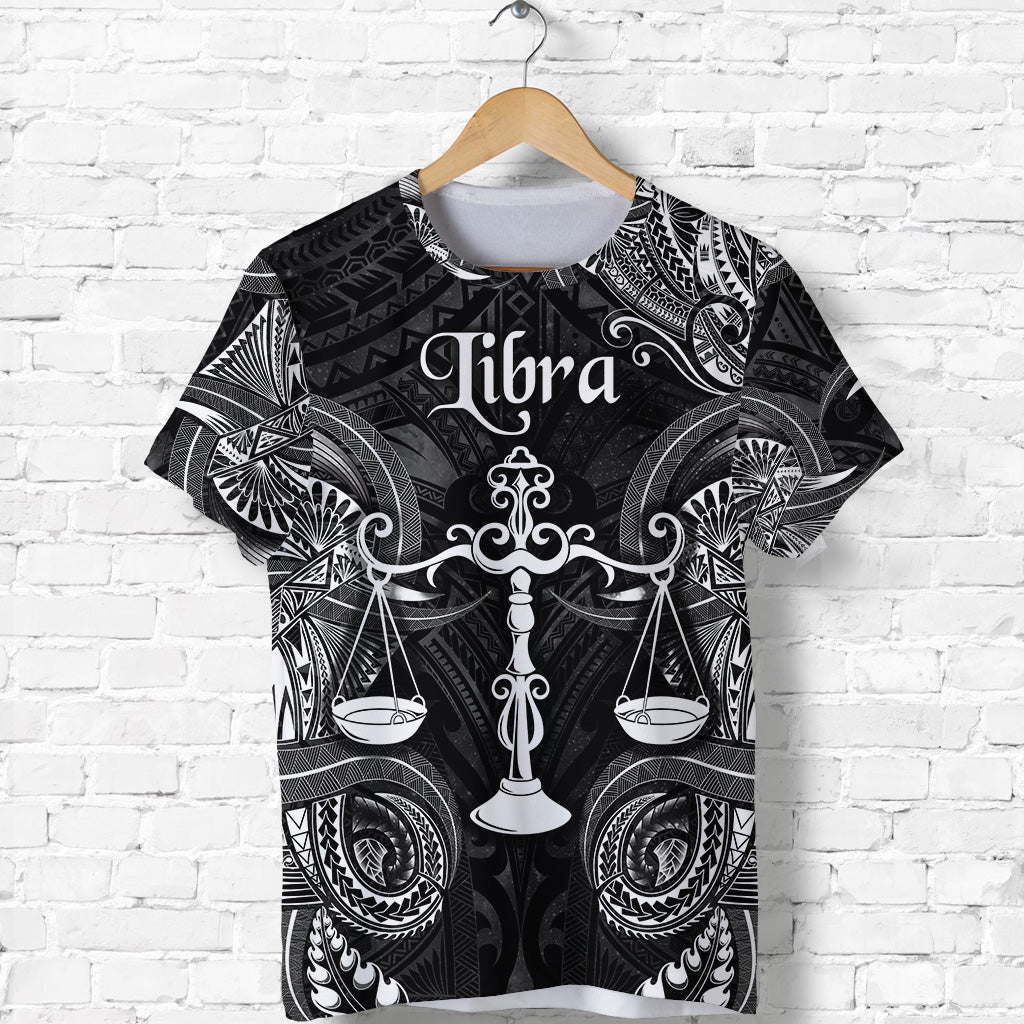 Libra Zodiac Polynesian T Shirt Unique Style Black LT8 - Polynesian Pride