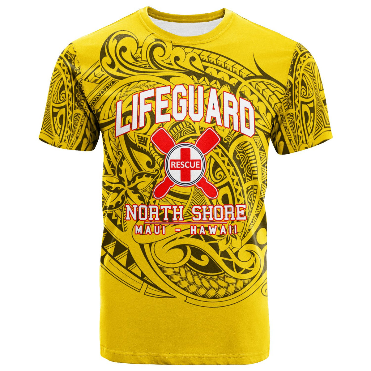 Hawaii T Shirt Lifeguard North Shore MAUI Hawaii Unique Yellow Unisex yellow - Polynesian Pride