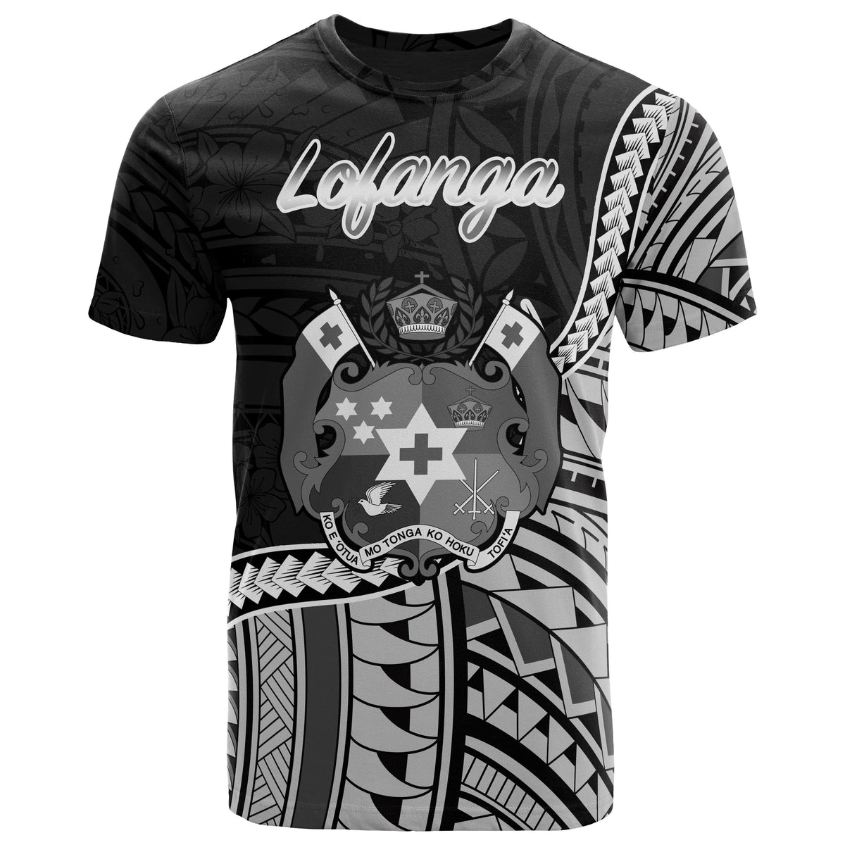 Tonga T Shirt Lofanga Polynesian Patterns Unisex Black - Polynesian Pride