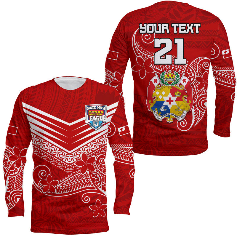 (Custom Personalised) Tonga Mate Ma'a Rugby Kupesi Long Sleeve Shirt LT9 Unisex Red - Polynesian Pride