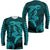 Hawaii Long Sleeve Shirt Shark and Turtle Mix Kakau Turquoise LT9 Unisex Turquoise - Polynesian Pride