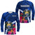 Nauru Coat of Arms Long Sleeve Shirt Polynesian Tropical LT9 Unisex Blue - Polynesian Pride