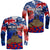 New Zealand ANZAC Day Long Sleeve Shirt Grunge Aotearoa Flag and Red Poppy LT9 Unisex Blue - Polynesian Pride