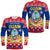 Guam Tribal Polynesian Christmas Vibe Long Sleeve Shirt LT9 Unisex Blue - Polynesian Pride