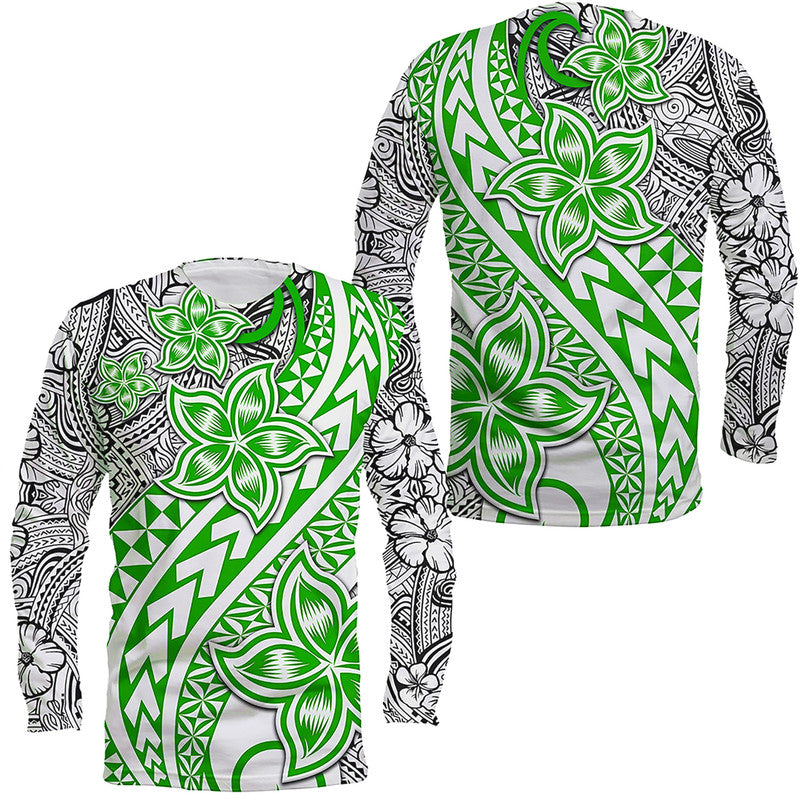 Traditional Polynesian Tribal Tattoo Retro Long Sleeve Shirt Green LT9 Unisex Green - Polynesian Pride