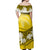 Fiji Day Off Shoulder Long Dress Flying Fijians Masi Kesa Style - Gold LT7 - Polynesian Pride