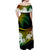 Fiji Day Off Shoulder Long Dress Flying Fijians Masi Kesa Style - Reggae LT7 - Polynesian Pride