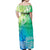 Polynesian Off Shoulder Long Dress Tapa Plumeria Style - Oceanic LT7 - Polynesian Pride