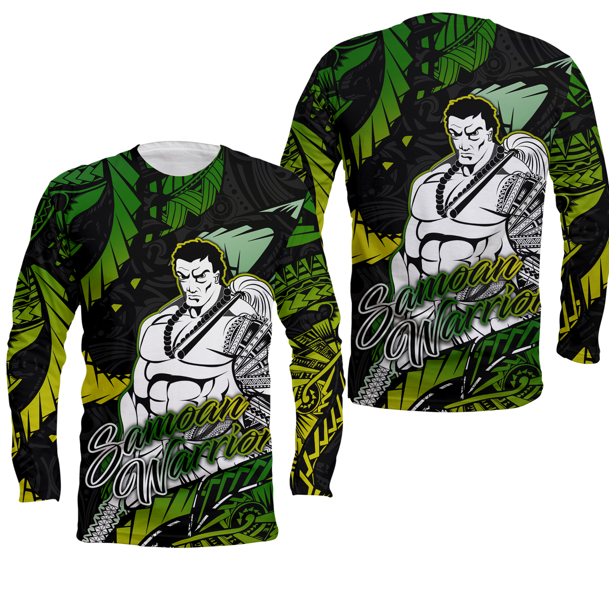 Samoan Warrior Pride Samoa Polynesia Long Sleeve Shirt - LT2 Unisex BLACK - Polynesian Pride