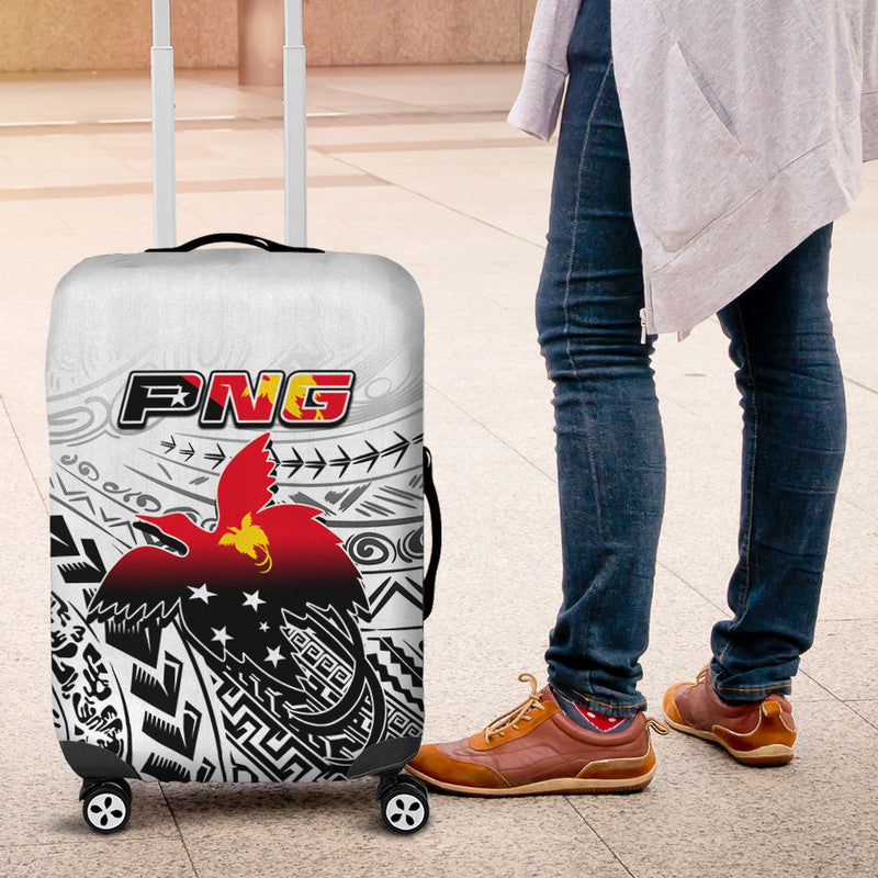 Papua New Guinea Patterns Luggage Cover LT6 white - Polynesian Pride