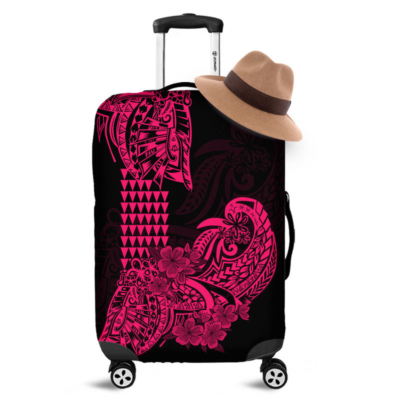 Hawaii Kakau Luggage Cover Polynesian Floral Tribal Pink Version LT9 Pink - Polynesian Pride