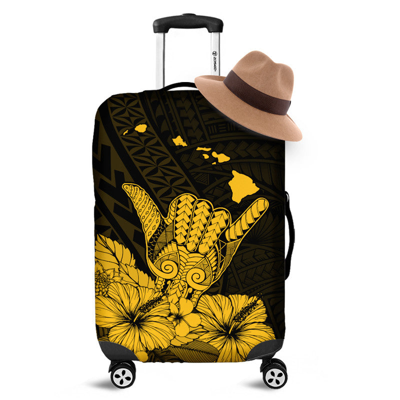 Hawaii Shaka Sign Luggage Cover Gold Version LT9 Gold - Polynesian Pride