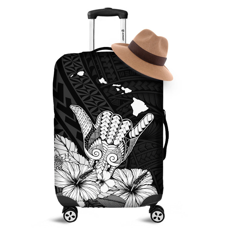 Hawaii Shaka Sign Luggage Cover Black Version LT9 Black - Polynesian Pride