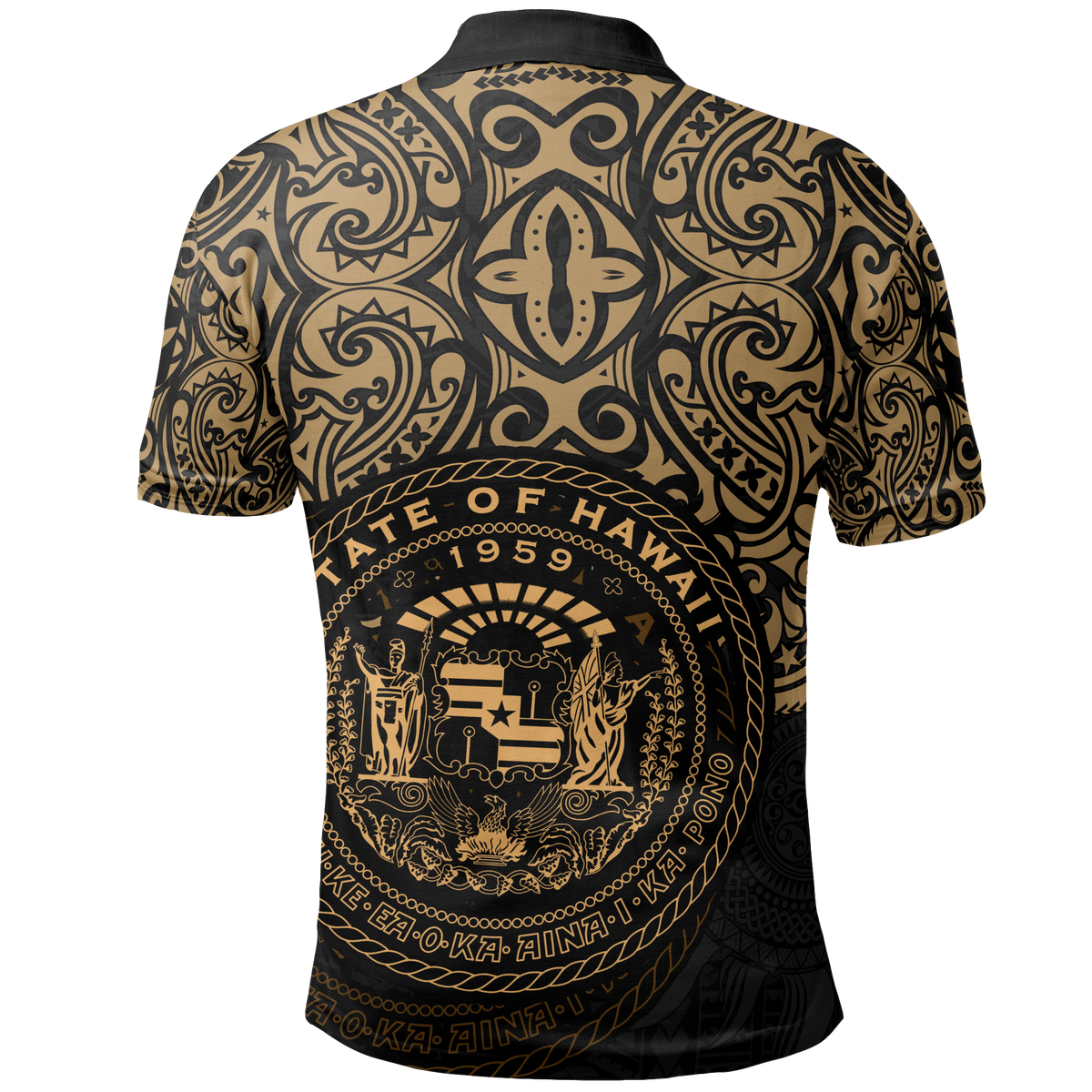 Hawaii Polo Shirt Hawaii Seal Pride Style (Gold) - Polynesian Pride