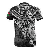 Vanuatu T Shirt Vanuatuan Coat of Arms White Turtle Hibiscus - Polynesian Pride