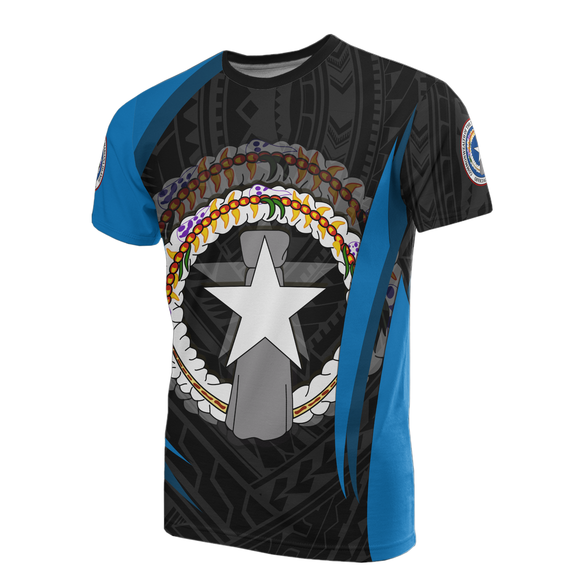 Northern Mariana Islands T Shirt Northern Mariana Islands Flag Seal Unisex BLACK - Polynesian Pride