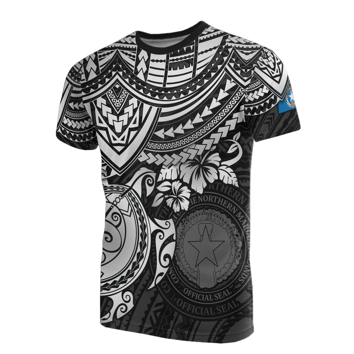 Northern Mariana Islands T Shirt Northern Mariana Islands Seal White Turtle Hibiscus Unisex WHITE - Polynesian Pride
