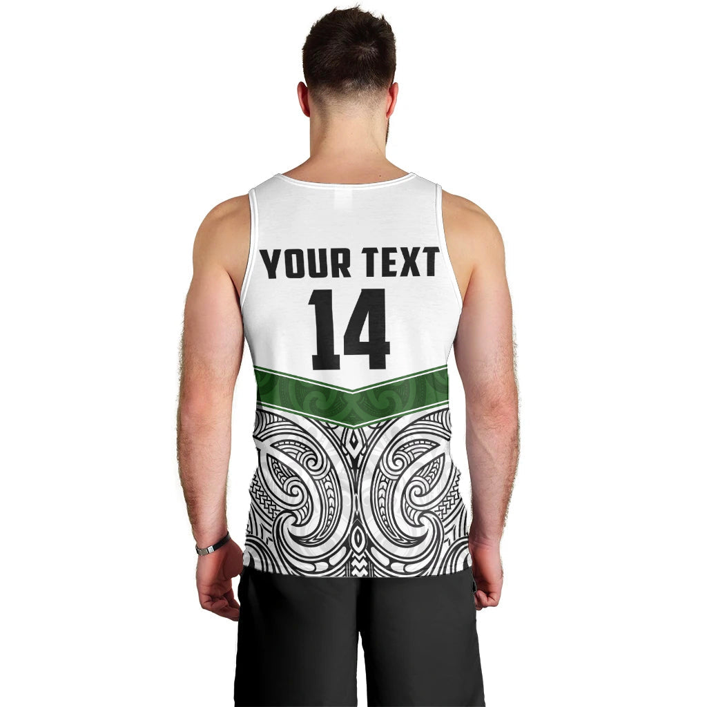 (Custom Text And Number) New Zealand Silver Fern Rugby Men Tank Top Maori Pacific LT14 - Polynesian Pride