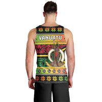 Vanuatu Christmas Men Tank Top Pig Tusk Polynesian Joyeux Noel Flag Art LT14 - Polynesian Pride