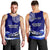 (Custom Personalised) American Samoa Men Tank Top Fautasi Race Samoan Pattern Ver.01 LT14 Blue - Polynesian Pride