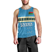(Custom Personalised) Sanma Province Men Tank Top Vanuatu Pig Tusk Polynesian Flag Style LT14 - Polynesian Pride