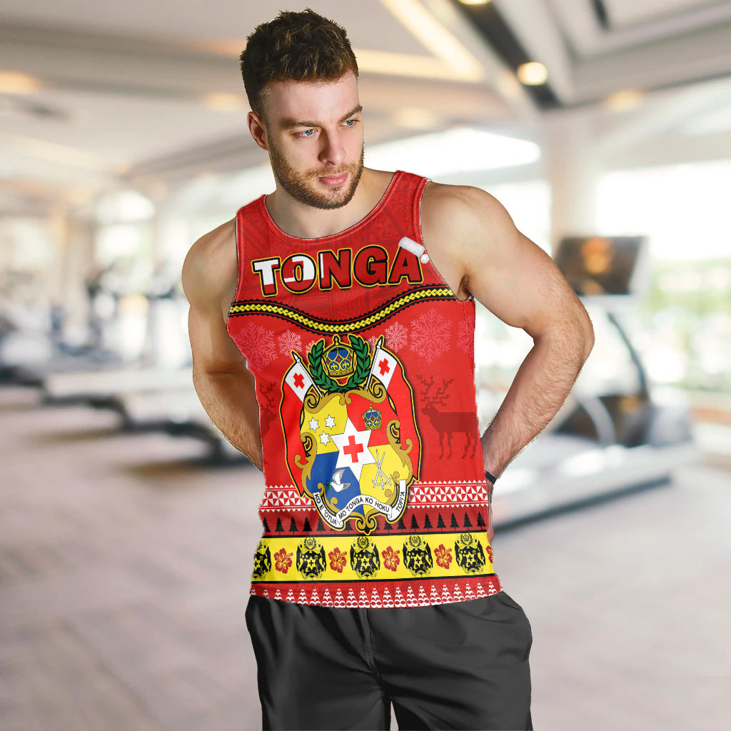 Tonga Christmas Men Tank Top Tongan Ngatu Kilisimasi Fiefia LT14 - Polynesian Pride
