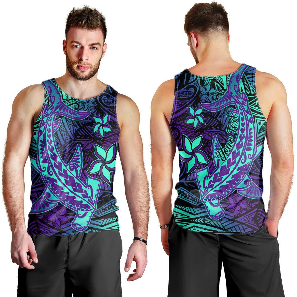 (Custom Personalised) Polynesian Men Tank Top Purple Paradise Hawaiian Tribal Hammerhead Shark LT14 Purple - Polynesian Pride