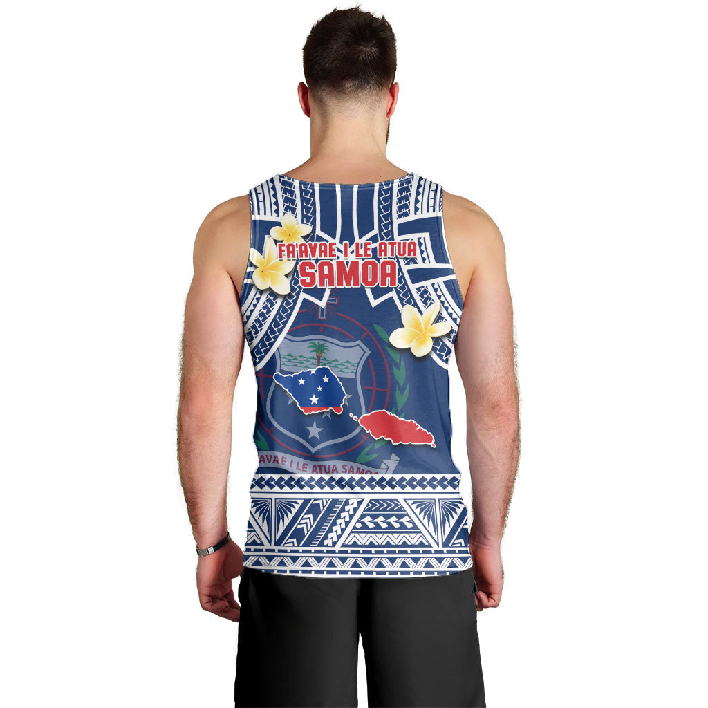 Samoa Men Tank Top Samoan Plumeria Flowers Mix Polynesian Pattern LT14 - Polynesian Pride